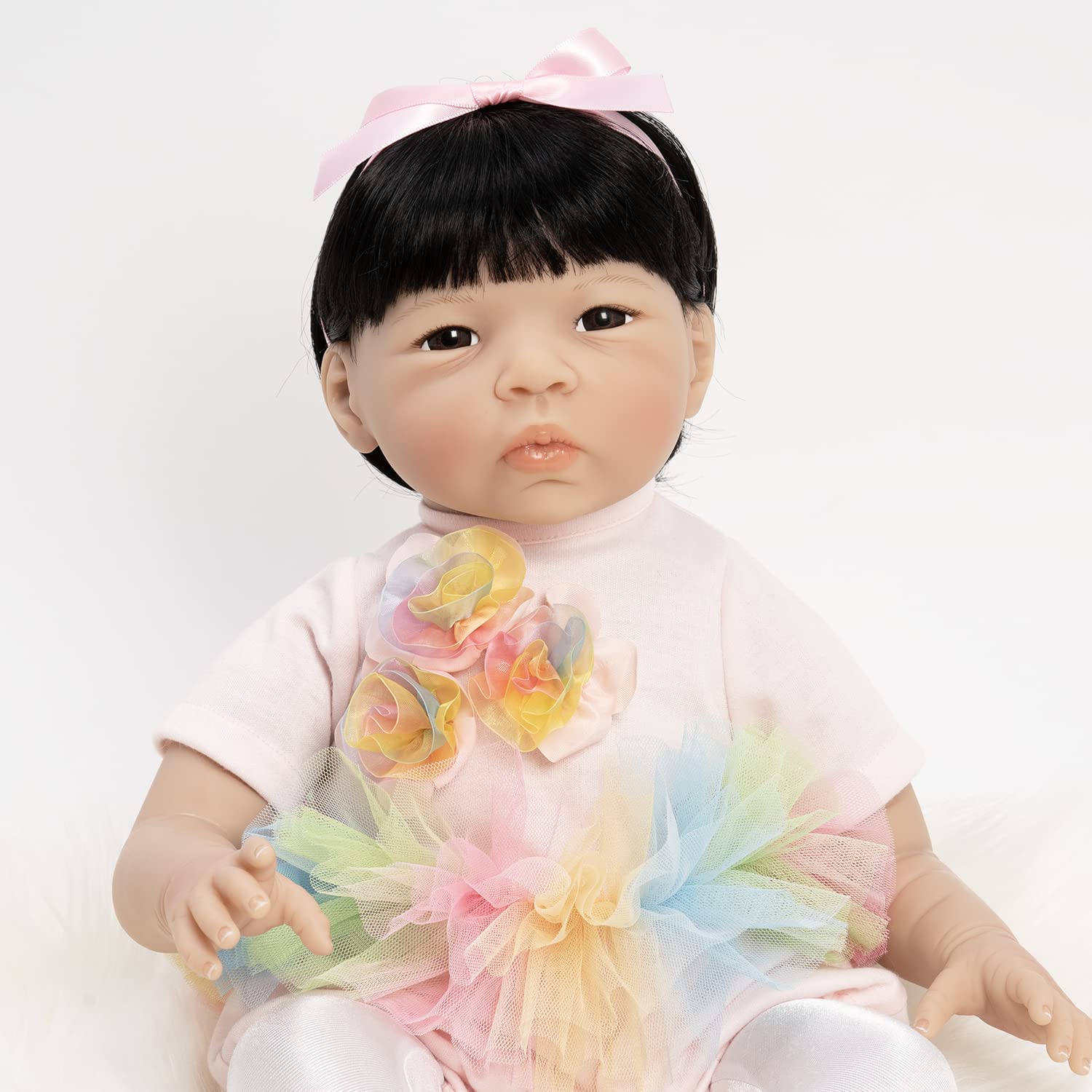 Paradise Galleries Asian Rainbow Ballerina Doll, 19.5 inch Reborn Toddler Made in GentleTouch Vinyl, 5-Piece Reborn Doll Gift Set