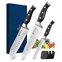 Brewin Professional Kitchen Knives, 3PC Chef Knife Set Sharp Knives for Kitchen High Carbon Stainless Steel, Japanese Cooking Knife with Gift Box