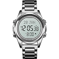 findtime Gold Men's Watches Stainless Steel Wrist Watch Men's Designer LED Digital Watch Qibla Business Men's Watches