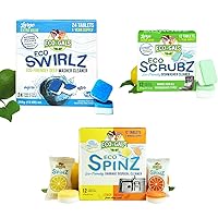 Appliance Cleaner Bundle With Eco-Swirlz Washing Machine Cleaner for Standard and H.E. Washers Plus Eco Scrubz Dishwasher Deodorizer and Descaler Cleaner Plus Eco Spinz Disposal Cleaner