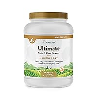 NaturVet Ultimate Skin & Coat Powder Pet Supplement for Dogs & Cats – Includes Omegas 3, 6, 9, Biotin, Vitamins – For Healthy Dog Coats, Cat Skin – Tasty Food Topper for Pets – 4 lbs.