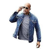Mens Fast 2019 D Johnson The Rock Blue Denim Jacket Men - Hobbs Outfit Fans
