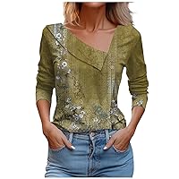 Plus Size T Shirts for Women Button Down Shirts for Women T Shirt Cute Shirts Womens Shirts Long Sleeve Funny Shirts Blouses for Women Shirts for Women Vacation Brown L