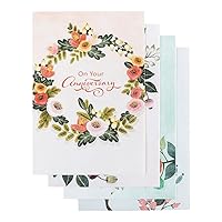 DaySpring - Anniversary - Celebrating Your Anniversary - 4 Design Assortment with Scripture - 12 Boxed Floral Cards and Envelopes (18561)