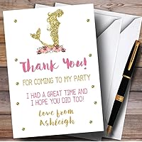 Pretty Pink Floral Mermaid Party Thank You Cards