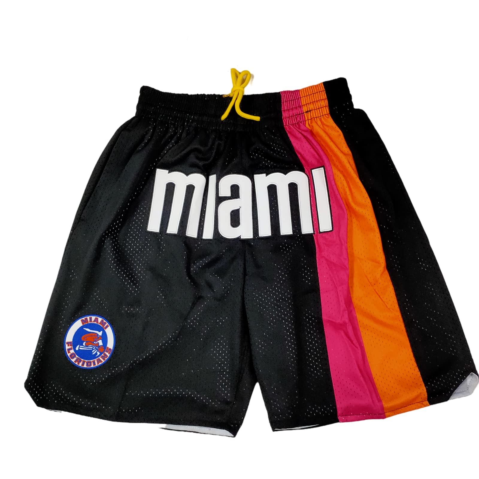 Basketball Shorts Mens,Fans Workout Gym Athletic Casual Shorts,Men Retro Mesh Embroidered with Pockets