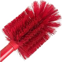 Industrial Tank Brush Pipe Brush, Drain Brush with Handle for Commercial Kitchens, Polyester, 16 Inches, Red
