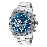 Invicta Men's Speedway Stainless Steel Quartz Watch with Stainless-Steel Strap, Silver, 26 (Model: 25534)
