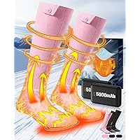 [2024 Newest] Heated Socks for Men Woman, 360° Heating Electric Socks, Rechargeable Heated Socks with 3 Levels Heat Settings, Washable Battery Heated Socks for Skiing Hunting Hiking Camping