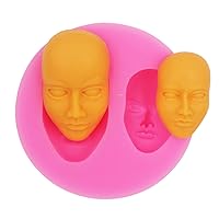 COMIART 3D Face Mold Silicone Mould for Soap Art Making Candy Fondant Cake Pottery Clay Sculpture Modeling Fimo