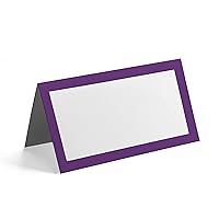 Pack Of 24, Solid Tent Tables Place Cards For Table Setting For Wedding Thanksgiving- Christmas Holiday Catering Buffet Food Table Tents- Wedding Name Escort Cards (Purple)
