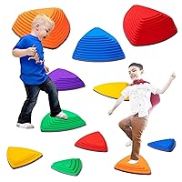 Stepping Stones for Kids, Balance Lava Stones Toy for Toddlers, Non-Slip Rubber Edges & Plastic Surface, Children's Sensory Obstacle Courses, Indoor & Outdoor Promote Coordination
