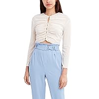 BCBGeneration Women's Long Sleeve Ruched Front Top