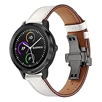 Watch Bands Compatible for Garmin Vivoactive 3/Vivomove HR, 20mm Smart Watch Band with Stainless Buckle, Classic Retro Durable ​Fashionable Casual Genuine Leather Watch Bands for Men Women