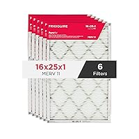 PureAir® 16x25x1 MERV 11 Prem Allergen Electrostatic Pleated Air Conditioner HVAC AC Furnace Filters - 6 Pack (exact dimensions 15.81 X 24.81 X 0.81)