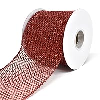 Homeford Grand Net Glitter Wired Edge Christmas Ribbon, 4-Inch, 10-Yard (Red)