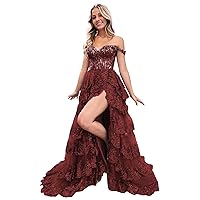 Sparkle Sequin Lace Prom Dresses Ball Gown for Teens 2024 Long Formal Evening Gowns for Women YA033