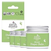 Earth Mama Organic Diaper Balm 2-Ounce | Diaper Cream for Baby | EWG Verified, Petroleum & Artificial Fragrance-Free with Calendula for Sensitive Skin (4-Pack)