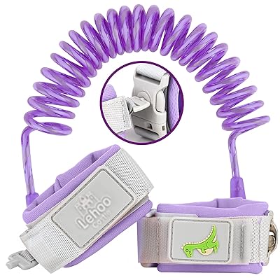 Lehoo Castle Toddler Leash, 4.9ft Kid Leash Wrist with Induction Lock, Anti  Lost Wrist Link for Toddlers, Reflective Leash for Kids, Child Leashes for