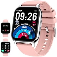 IDEALROYAL Smartwatch with Phone Function, 1.85 Inch Touchscreen Smart Watch, Fitness Watch with Blood Pressure Monitor, Heart Rate Monitor, Pedometer Watch, Women's IP68 Water Protection Watches for