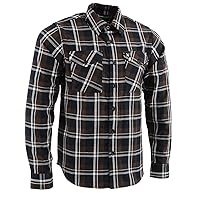 Milwaukee Leather Men’s Casual Flannel Plaid Long Sleeve Button Down Cotton Shirts | Multipe Color Options | MNG