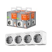 LEDVANCE Smart+ Switchable Socket for WiFi, with Power Measurement, Compatible with Google and Alexa Voice Control, Can be Controlled via Remote Control, Pack of 4 Smart+ Plug