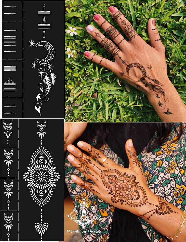 Mua DIVAWOO 12 Sheet Henna Tattoo Stencils, Hand Temporary Tattoo Stickers,  Indian Arabian Self Adhesive Tattoo Templates trên Amazon Mỹ chính hãng  2023 | Fado