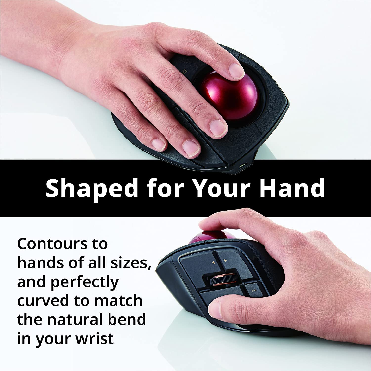 ELECOM Wired / Wireless / Bluetooth Finger-Operated Trackball Mouse & Wired Japanese Layout Keyboard with Built-in Optical Trackball Mouse & Scroll Wheel