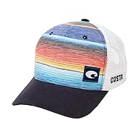 Costa Baja Stripe Trucker Hat, Blue