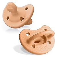 Chicco PhysioForma Luxe Silicone One Piece Pacifier for Babies Age 6-16m | Fashion Textured Shield | BPA & Latex Free | Reusable Sterilizing Case | Cantaloupe, 2pk