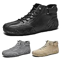 Chukka Boots Mens, Non-Slip Breathable Men's Suede Leather Casual Sneaker High Boots Men's Casual Sneakers