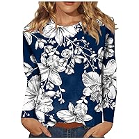 Womens Plus Size Shirts Long Sleeve Shirts Cute Print Graphic Tees Blouses Casual Plus Size Basic Tops Pullover