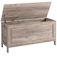 Storage Chest, Retro Toy Box Organizer with Safety Hinge, Sturdy Entryway Storage Bench, Wooden Look Accent Furniture, Easy Assembly, Greige BG100CW01
