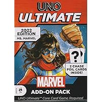 UNO Ultimate Marvel Card Game Add-On Pack with Ms. Marvel Character Deck & 2 Collectible Foil Cards