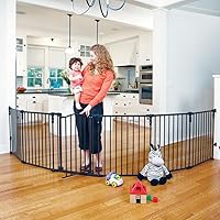 Toddleroo by North States 3 in 1 Metal Superyard 8 Panel Play Yard, Baby Gate, Playpen or Extra Wide Baby Fence, 199