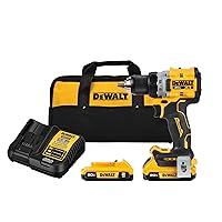 DEWALT 20V MAX XR Cordless Drill / Driver Kit, Brushless, Compact, with 2 Batteries and Charger (DCD800D2)