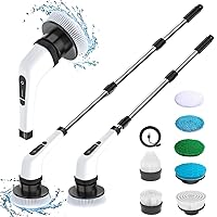 Electric Spin Scrubber Rechargeable Cleaning Brush with 7 Replaceable Brush Heads, Cordless and Portable Power Scrubber, Electric Bathroom Scrubber for Cleaning Tile, Window, Floor, Tub, Car