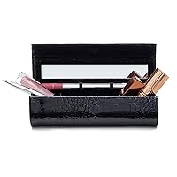 Susan Faris Double Lipstick Case with Mirror for Purse. Holds 2 Lipsticks, Liners, & Essentials. Lip Glass Case with Mirror. Complimentary Luxe Gift Box.