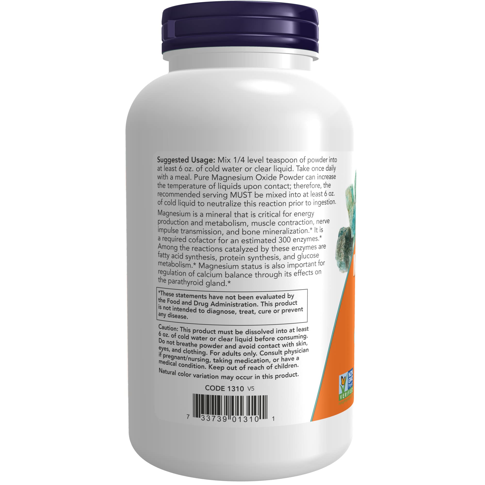 NOW Supplements, Magnesium Oxide, Enzyme Function*, Nervous System Support*, 8-Ounce