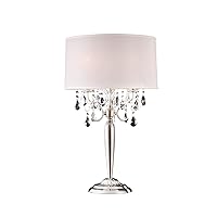 Ok Lighting OK-5109T Crystal Silver Table Lamp, 16