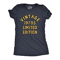 Womens Vintage 1970s Limited Edition T Shirt Funny Cool 1970 Theme Classic Tee for Ladies
