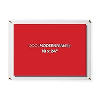 COOLMODERNFRAMES 18x24-Inch Clear Floating Double Panel Acrylic Picture Frame, Gold Hardware