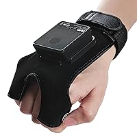 Wearable Glove Barcode Scanner: 2 in 1 Dual Use Detachable Design, Finger Wireless 1D 2D QR Bar Code Reader, 3 in 1 Works with Bluetooth 2.4G Wireless USB Wired, Handheld Bar Code Reader HW0013