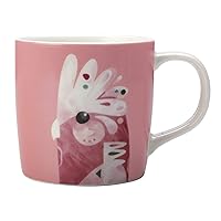 Maxwell & Williams Pete Cromer Coffee Cup/Tea Mug with 'Galah' Design, Porcelain, Pink, 375 ml
