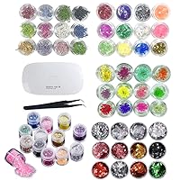 Jewelry Making Pack Glitter Sequins Lamp Tweezers Dried Flower Coral Flakes Accessories For DIY Necklaces Bracelets Charms Pendants DIY Art Crafts and Decoration Sets Making