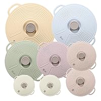 GUANCI 8 Pack Silicone Lids for Bowl Silicone Microwave Cover with 6 Sizes Reusable Heat Resistant Suction Lids Fits Cups, Bowls, Plates, Pots, Pans, Skillets, Stove Top, Oven, Fridge Dishwasher Safe