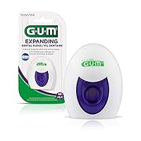 GUM Deep Clean Expanding Dental Floss - Waxed Woven Floss - Effective Plaque Removal for Tight Teeth - Unflavored