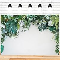 8x6Ft Green Tropical Leaves Backdrops Newborn Baby Shower Birthday Party Decor Banner Bridal Shower Party Photography Background Wedding Flowers Lawn Wall Decoration Celebration Props.