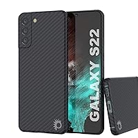 PunkCase S22 Carbon Fiber Case [AramidShield Series] Ultra Slim & Light Carbon Skin Made from 100% Real Aramid Fiber | Military Grade Protection for Your Galaxy S22 5G (6.1