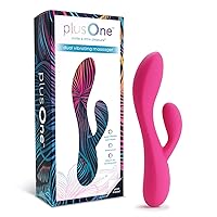 plusOne Dual Rabbit Vibrator for Women - Made of Body-Safe Silicone, Fully Waterproof, USB Rechargeable - Dual Vibrating Massager with 10 Vibration Settings